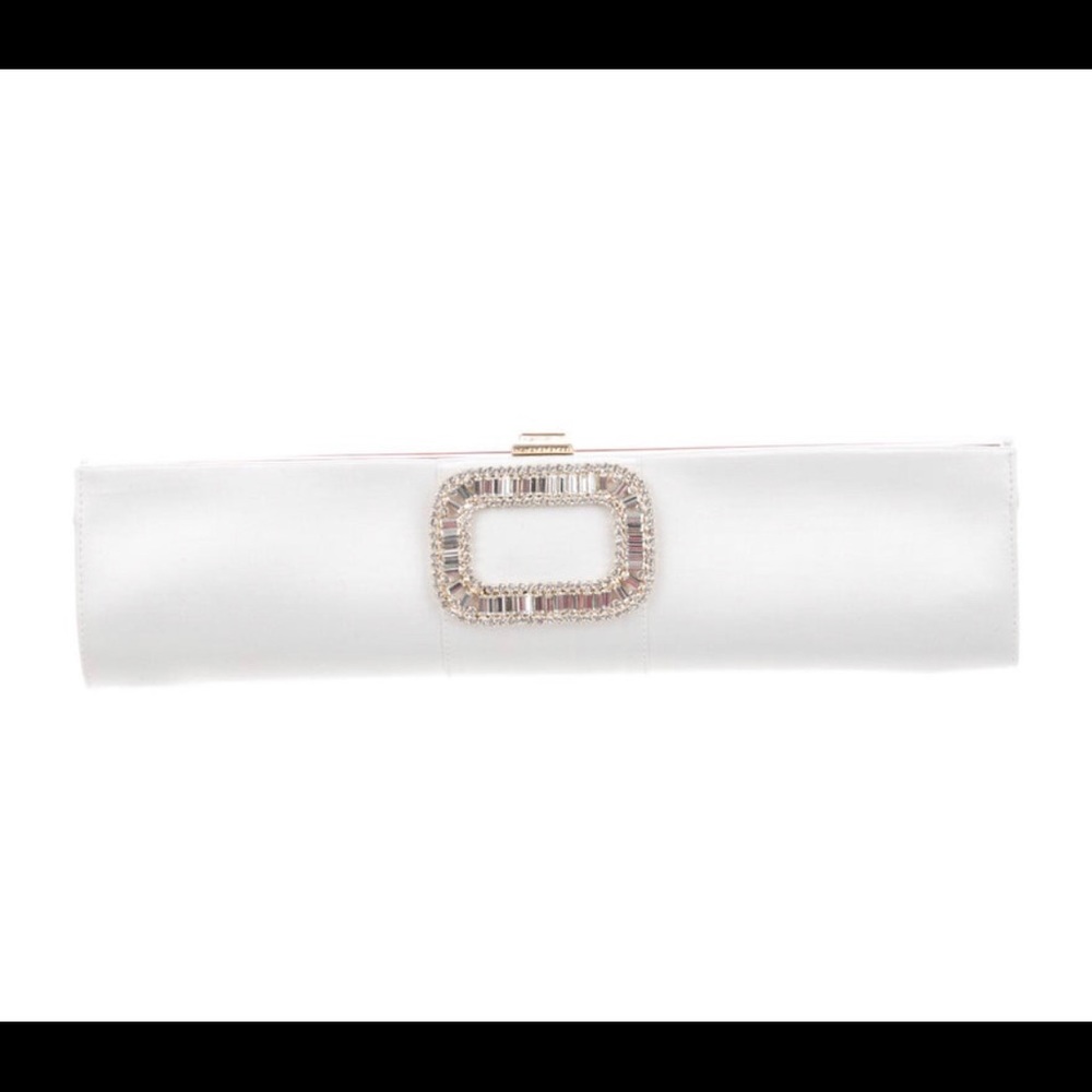 Roger Vivier White Embellished Clutch